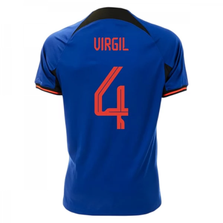Fußballtrikots Niederlande Virgil 4 FIFA WM 2022 Kurzarm Auswärts-trikot kaufen